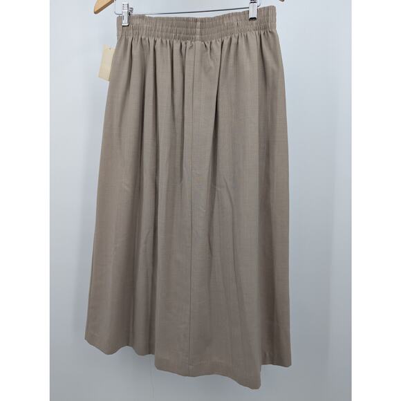 NEW Vintage Beige Jara Front Button Elastic Waist Skirt Size 16 Made in USA NWT - Picture 2 of 5